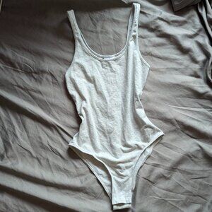 Womens Size S Light Grey Cotton Bodysuit